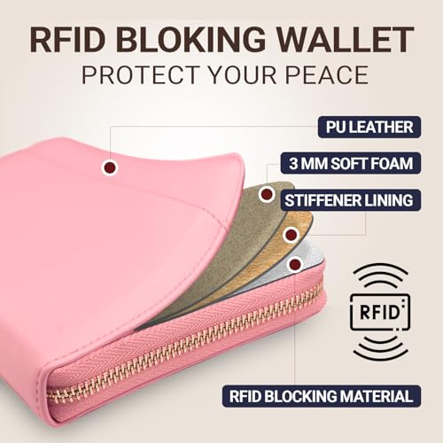 Image of Travel Document Organizer - RFID Passport Wallet Case Family Holder Id Wristlet