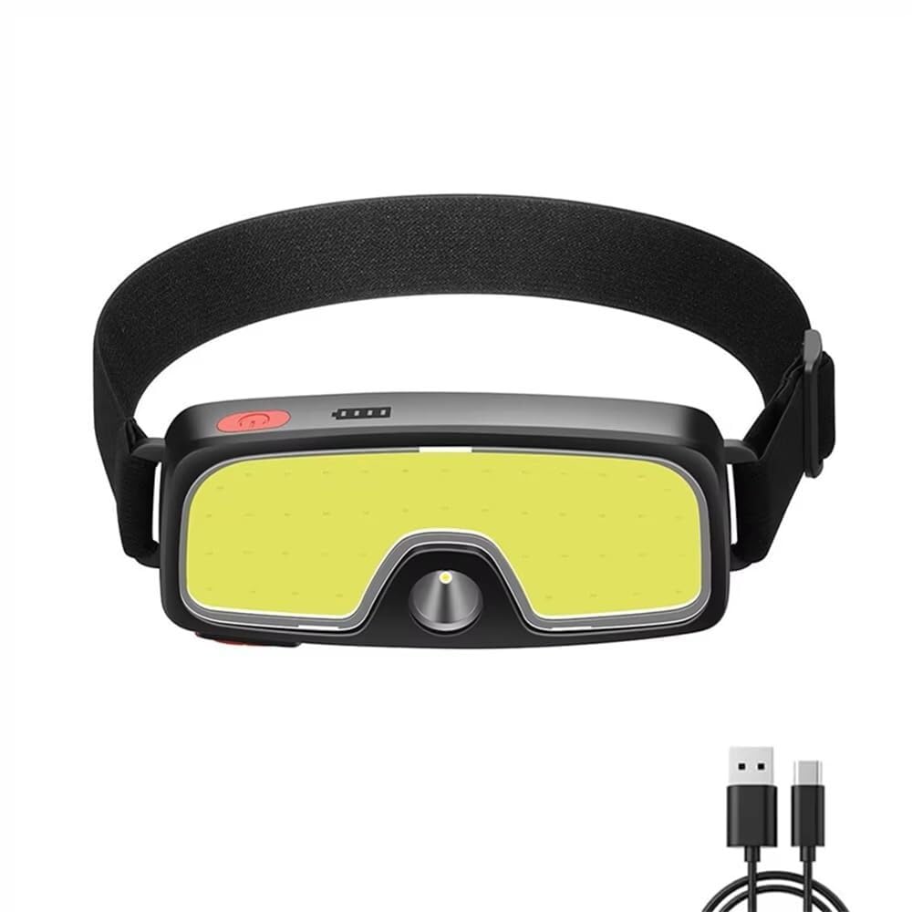 QFGVMXBWKZH COB LED Headlamp USB Rechargeable Power Display Portable Headlight Camping Head Lamp Hiking Torch