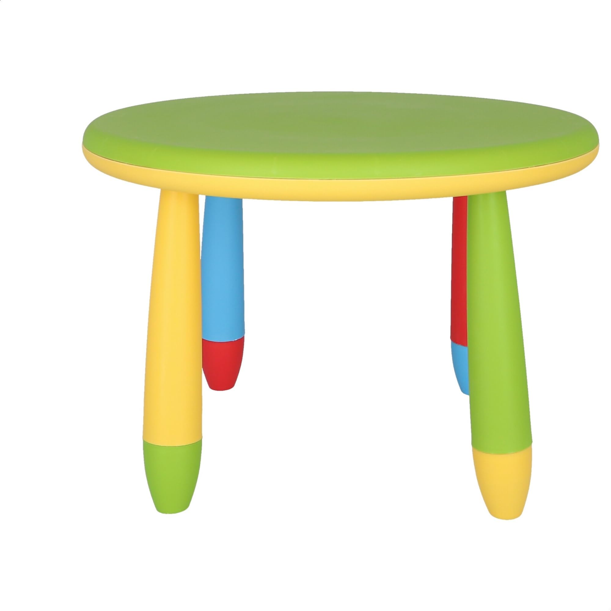 Aranaz Mesita Infantil Redonda Verde, Multifuncional, diseño Moderno, 70x48 cm, Fabricada en plástico, Resistente, jardín o terraza