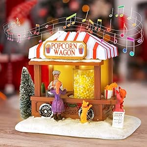 ZornRC Christmas Village Accessories LED Lighted Christmas Village Houses, Multicolored Christmas Vacation Village w…