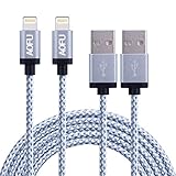 AOFU Lightning Cable,2Pack 6FT/2M iPhone Lightning Cable USB Charging Cable Cord for iPhone (Gray+White)