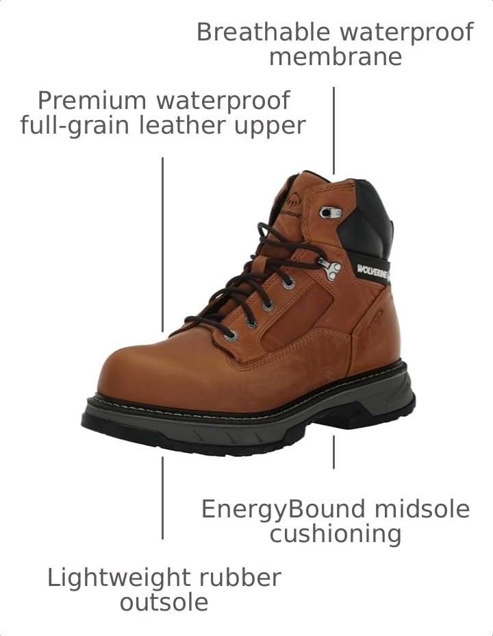 Image of Wolverine Unisex Adult Reforce 6 inch Waterproof