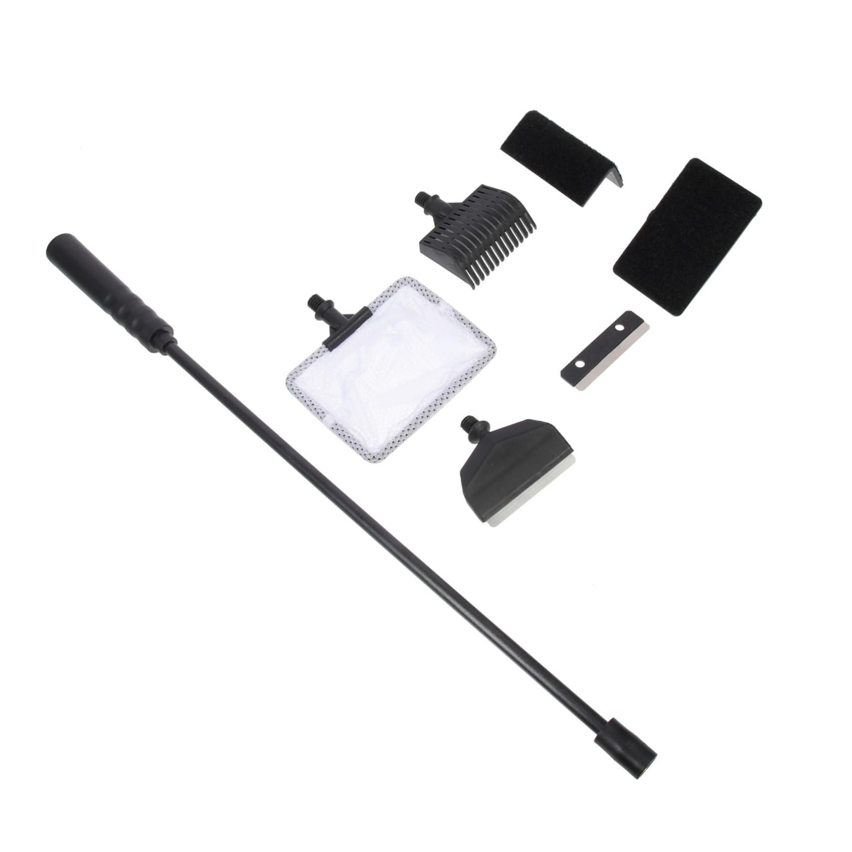 Sosoport Complete Aquarium Cleaning Kit Brush Sponge Net Fork Scraper Extendable Pole