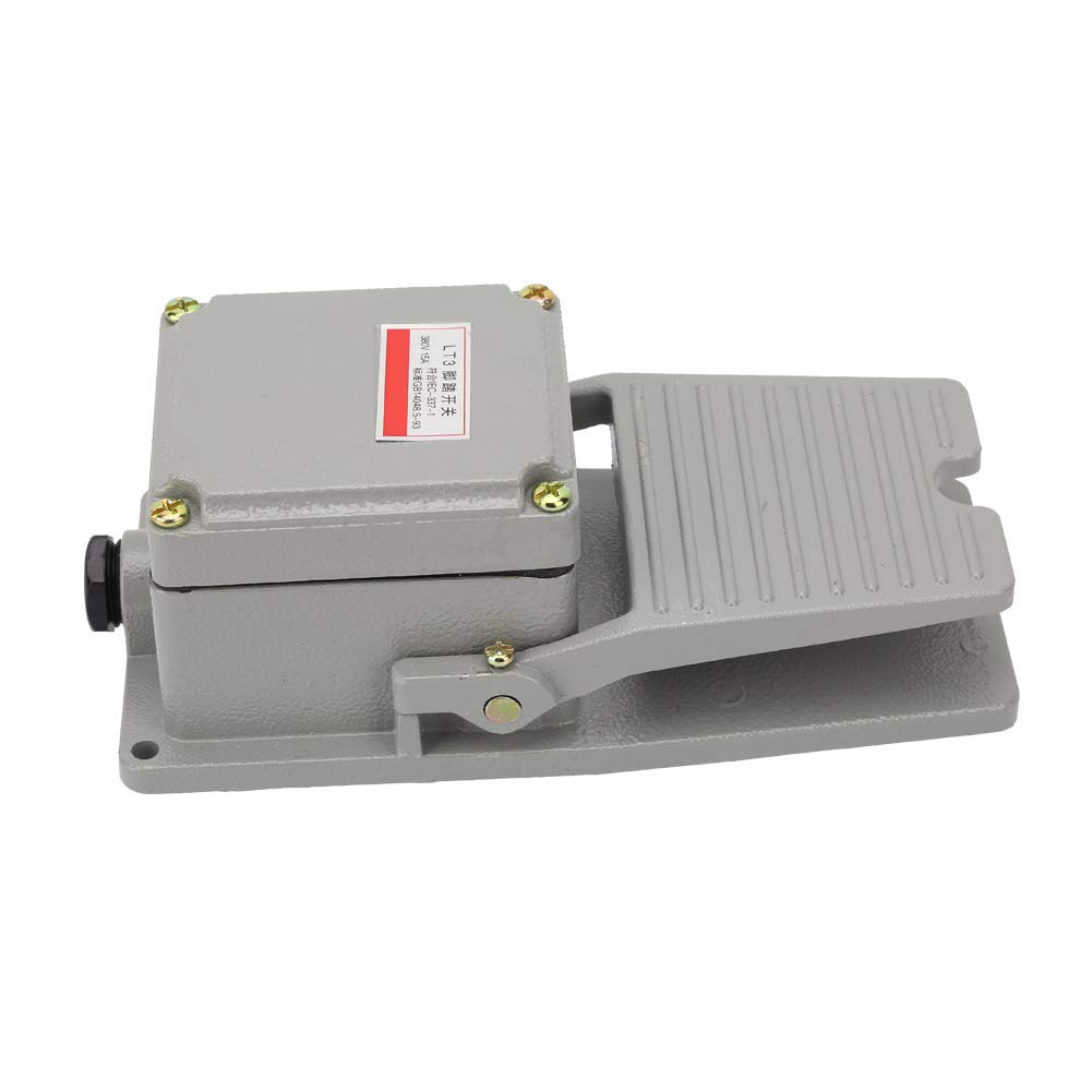 Interrupteur Au Pied LT3,Interrupteur à Pédale,3A 250V Contacteur à Pédale En Aluminium Antidérapant, Contacts En Argent Pour Pédale Momentanée
