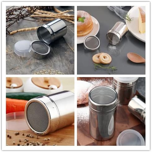 Miniatura 9 de 44 plantillas de arte de café + 2 agitadores de polvo de malla de acero, plantillas de decoración de café Magnoloran para galletas, molde de pintura