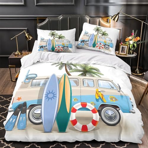 Parure de lit camionnette de plage effet 3D en microfibre résistante supérieure