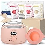 KOTAMU Wax Kit Pink Digital Hair Removal Waxing Kit for Women & Men Hot Wax Warmer Pot for Face, Eyebrow, Body, Brazilian, Bikini, Sensitive Skin Waxing Machine with 25 Accessories for Home Salon