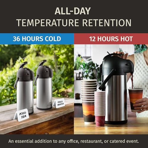 101oz Insulated Coffee Carafe with Pump & Drip Tray - 12 Hour Hot Cocoa Dispenser for Parties