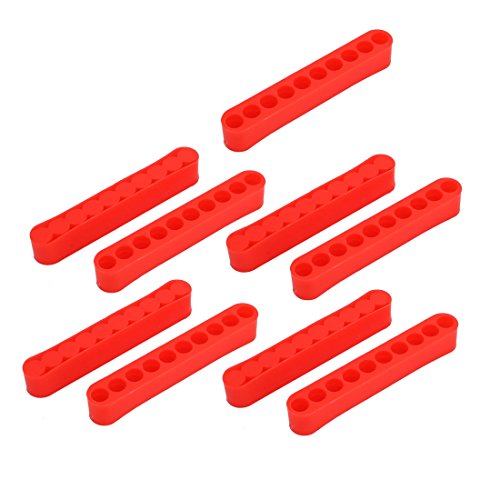 Sourcingmap 83mm Length 7mm Dia 10 Holes Plastic Screwdriver Bit Holder Red 9pcs