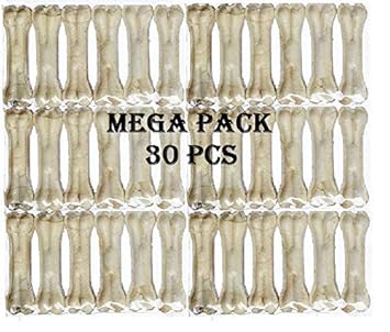 Pet Trends Rawhide Pressed Chew Dog Bone Mega Pack (3 Inches x 30 Pieces)