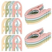 Travel Hangers 20 PCS Folding Clothes Hangers Portable Plastic Clothes Coats Hangers Non-SlipTravel Hanger Portable Folding Foldable Space Saving Coat Hanger for Home,Hotel,Travel,Camping (Color 1)
