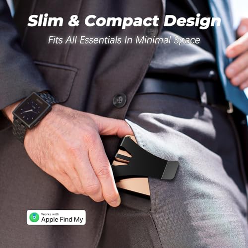 Air Wallet, Smart Wallet Imbed with Tracker, FindMy Compatible (iOS only), RFID Blocking Credit Card Holder Money Clip, Anti Lost Slim Wallet Locator, Ideal Minimalist Gifts of Men (Orange)2