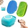 3pcs dog bath brush dog shampoo brush dog scrubber for bath dog shower brush dog bath supplies suitable for deshedding washing grooming of short and long haired pets blue green blue  urban country home decor