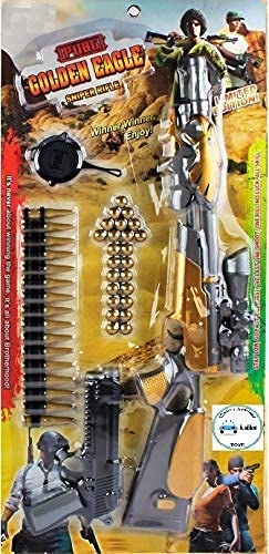 J S Imitation Theme Gun Toys Set with Assault Rifle, 20 Soft Foam Bullets|Target Shooting Gun, Role Play Game for Kids/Boys/Children