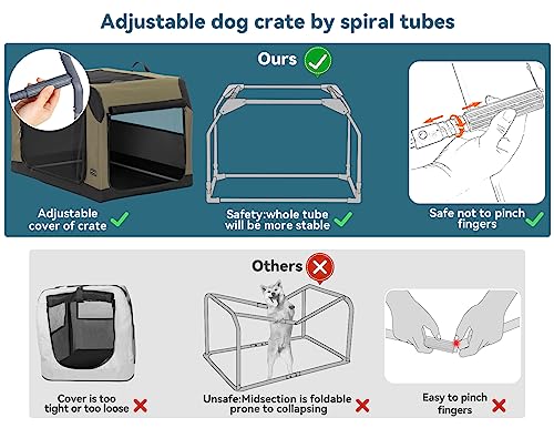 Petsfit Soft Dog Crate With Tilt Angle, 24" L X 18" Wx 17" H Fit For Car Seats And Trunks, Multiple Carrying Options, Ideal For Dog Travel #TOP1