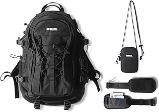 [バビリアン] ユニセックスラップトップバックパック/ 無料の取り付け可能なポーチが含まれています/ Bubilian Unusual Unisex Laptop Backpack with Free Attachable Pouch (ブラック)