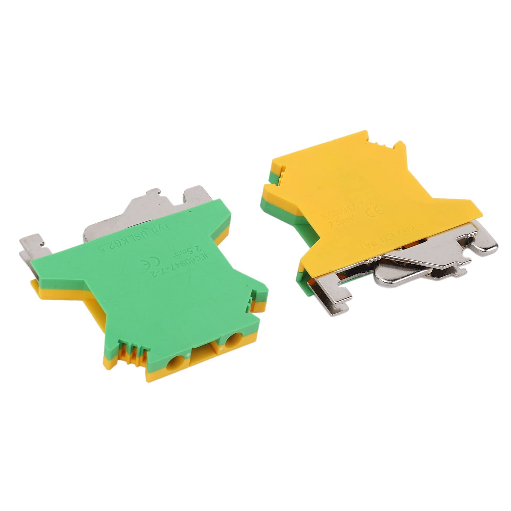 6Set Morsettiera Kit Morsetti DIN Rail + Blocchi di Terra + Rail Nel Alluminio + Staffe Terminali + Cover Terminali + Kit Ponticelli