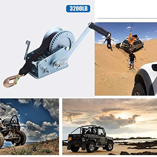 Hand Winch With Strap Hand Crank Gear Winch With Automatic Brake Auto