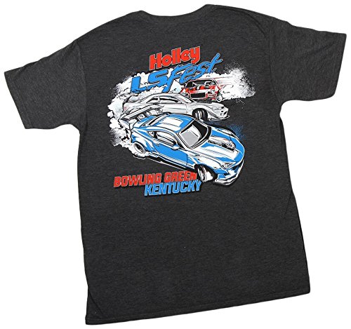 Holley 10121-XLHOL Holley LS Fest Drift Challenge T-Shirt Holley LS Fest Drift Challenge Logo on Front LS Fest Bowling Green Kentucky Logo On Back Charcoal Long Sleeve Size X-Large Holley LS Fest Drift Challenge T-Shirt