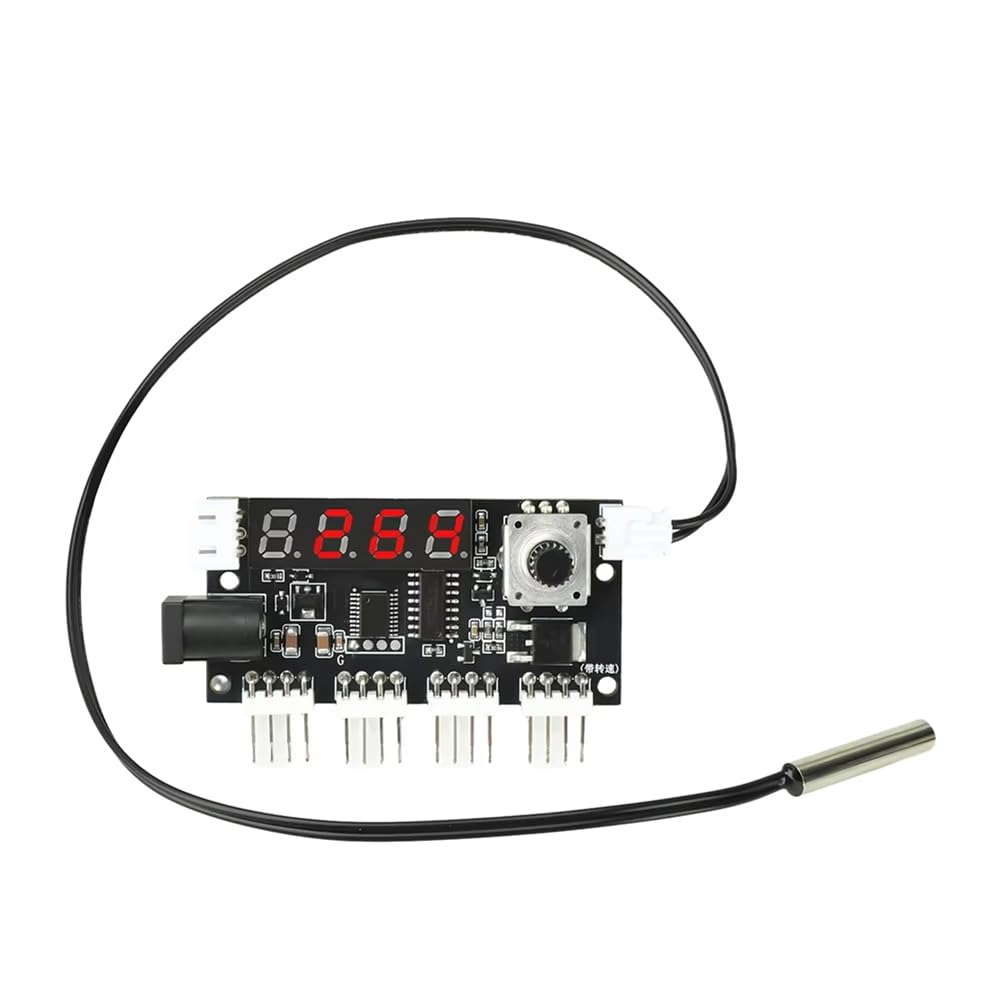 UDSKNV[KSL Intelligent Temperature Controlled DC 5-24V 5A Four-Way PWM Fan Speed Controller Display Cooling System