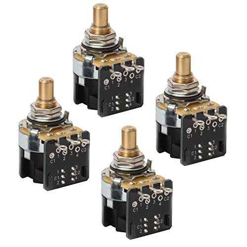 CTS Push-Pull Pots, DPDT, Solid Shaft, 250K-ohm (CTS #450S 3909) - 4 Pack