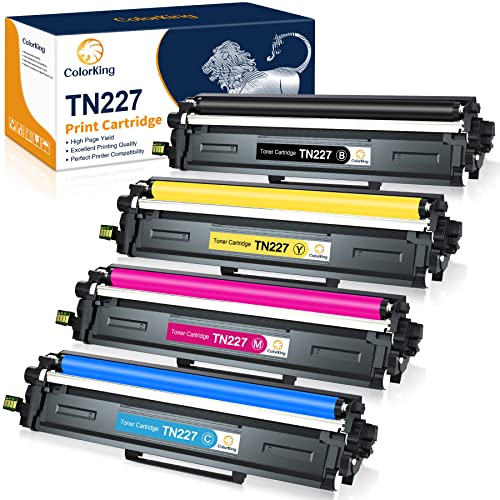 Colorking Compatible Toner-Cartridge Replacement for Brother TN227 TN227BK TN-227 TN223 TN223BK for MFC-L3750CDW HL-L3210CW HL-L3290CD HL-L3230CDW MFC-L3770CDW Toner (TN227BK/C/M/Y High Yield, 4 Pack)