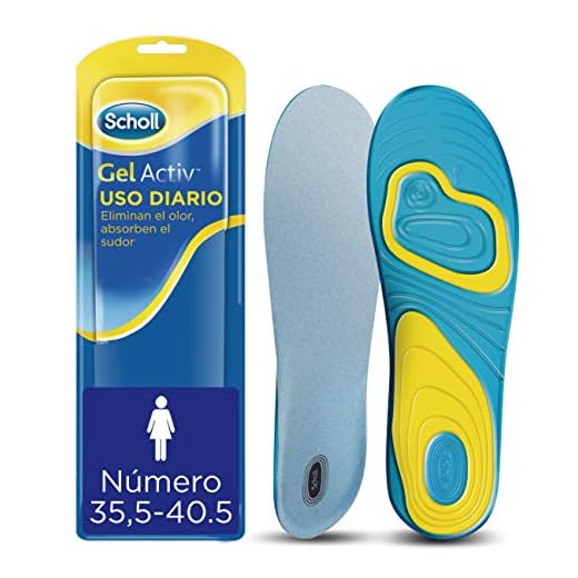 Scholl Plantillas Gel Activ Uso Diario para mujer, para el dia a dia, mayor comodidad y absorción del olor y sudor, talla 35.5 - 40.5, 1 par (2 plantillas)