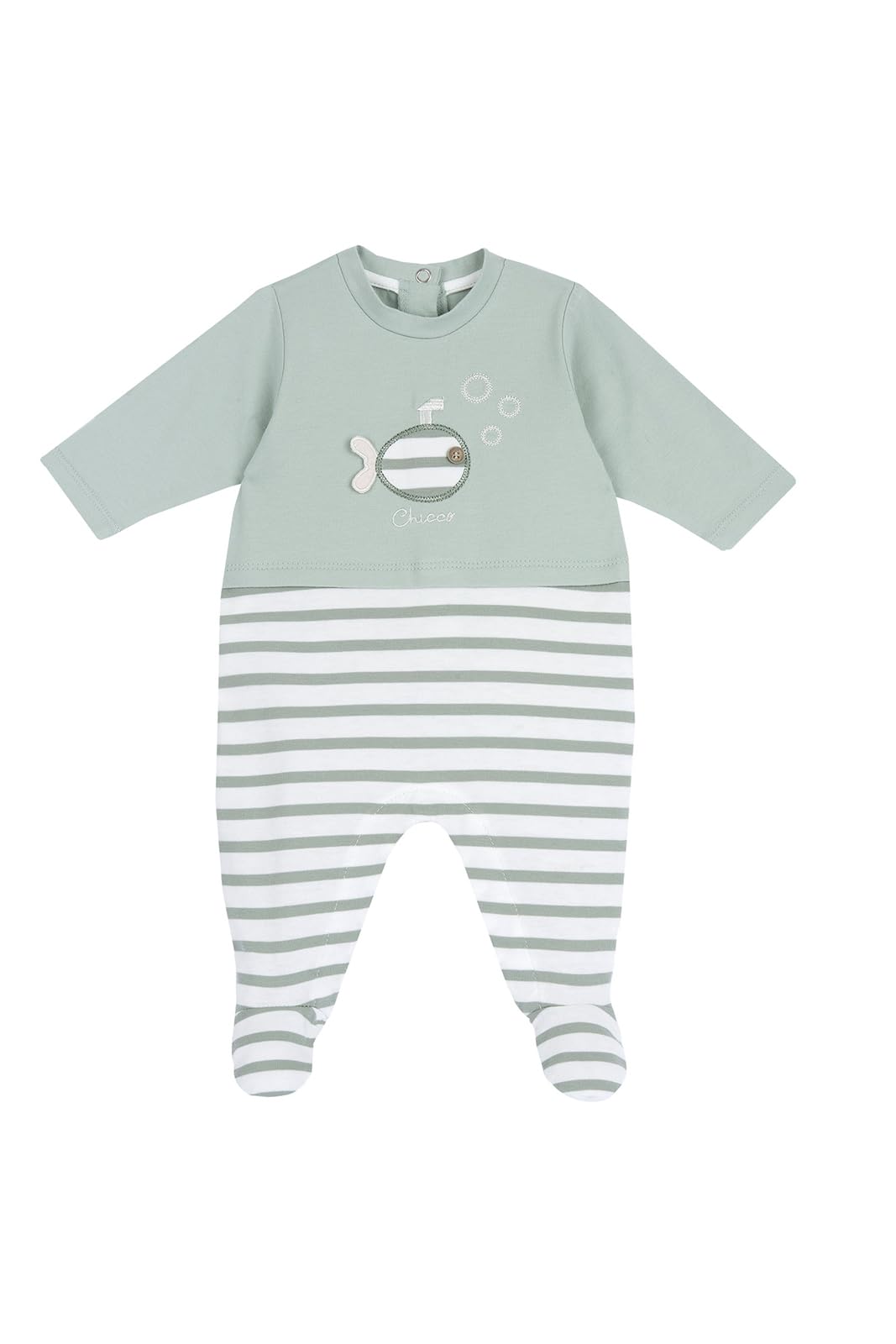 Chicco, Tutina Neonato, Tutina in Morbido e Leggero Cotone, con Comoda Apertura sulla Schiena ed Entrogamba, Ideale per Primavera e Autunno, Designed in Italy, Abbigliamento Neonato 0-24 Mesi