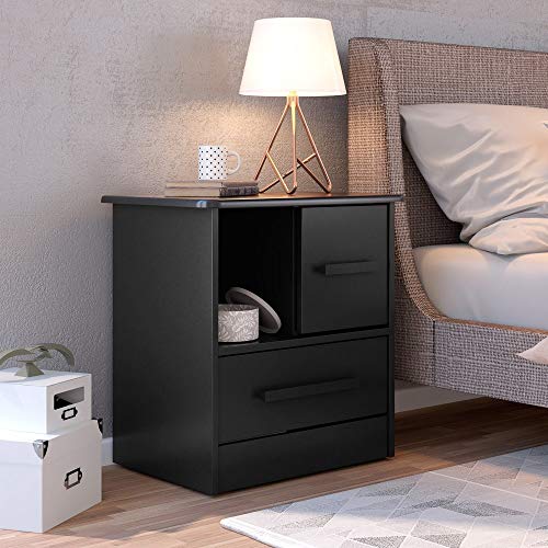 Mesa de cabeceira 1 Porta 1 Gaveta Stilo Preto - Albatroz