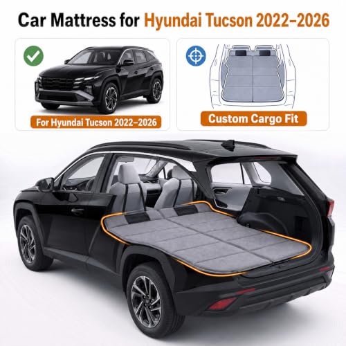 Image of Car Mattress for 2022-2026 Hyundai Tucson, Upgraded Non-Inflatable Thickened Foam SUV Car Camping Mattress, Foldable Trunk Sleeping Pad Car Bed Mattress for Road Trips Camping Travel