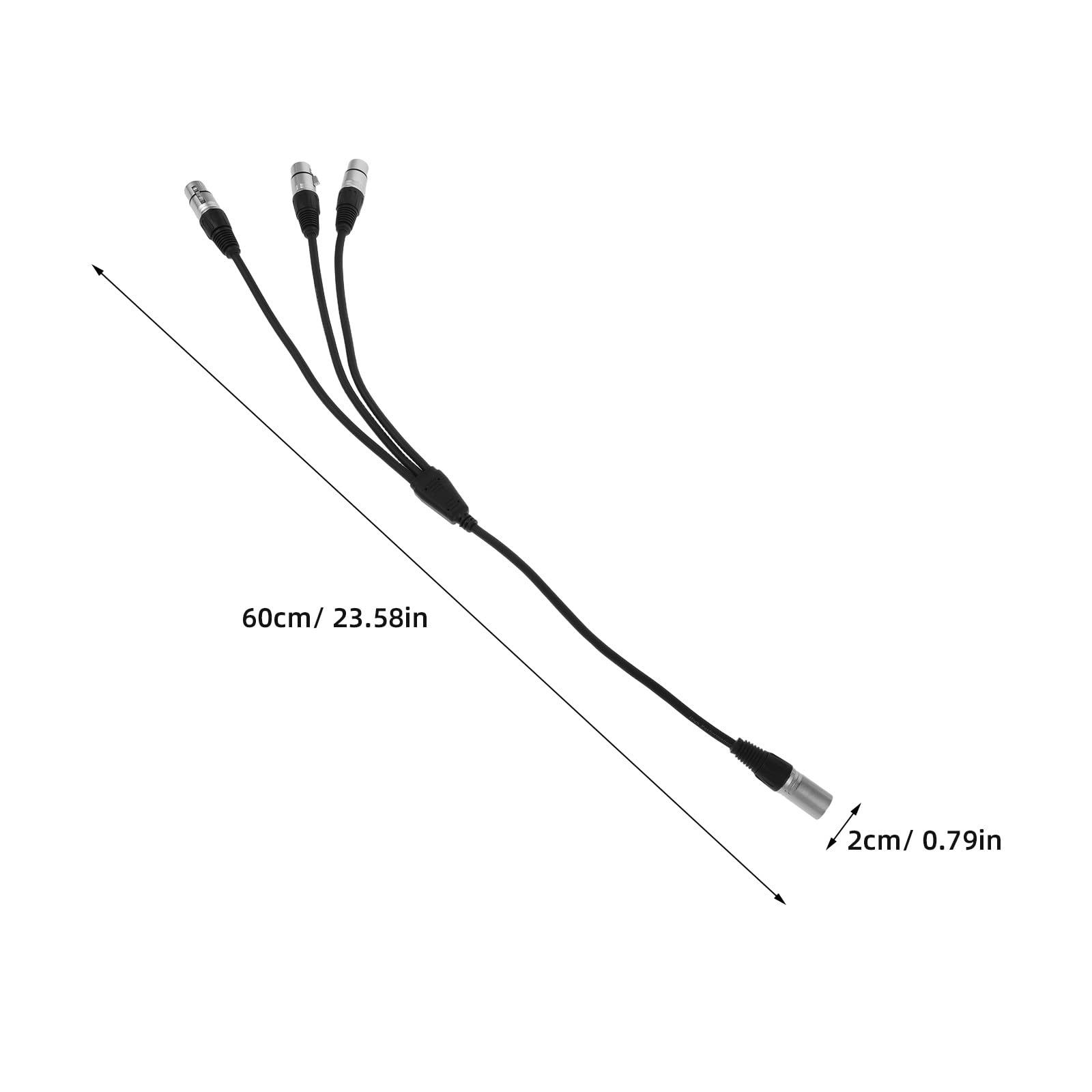 SUPVOX Cavo adattatore splitter per microfono da 2 pezzi: connettore XLR da 1 a 3, cavo audio da 0,6 m per ingresso ausiliario microfono, registrazione in studio, esibizioni dal