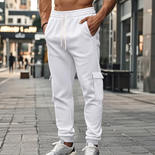 Men's Cargo Pants Loose Fit Straight Leg Baggy Trousers with Multi Pockets Trendy Casual Elastic Waist Cargo Jogger4
