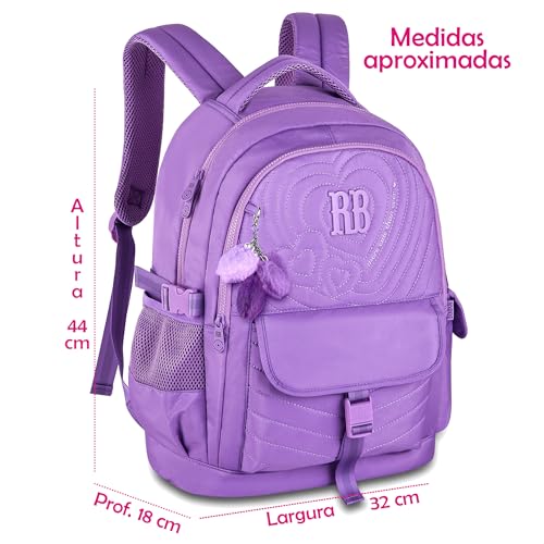 Mochila Rebecca Bonbon RB Soft Grande Escolar Juvenil (Lilás)