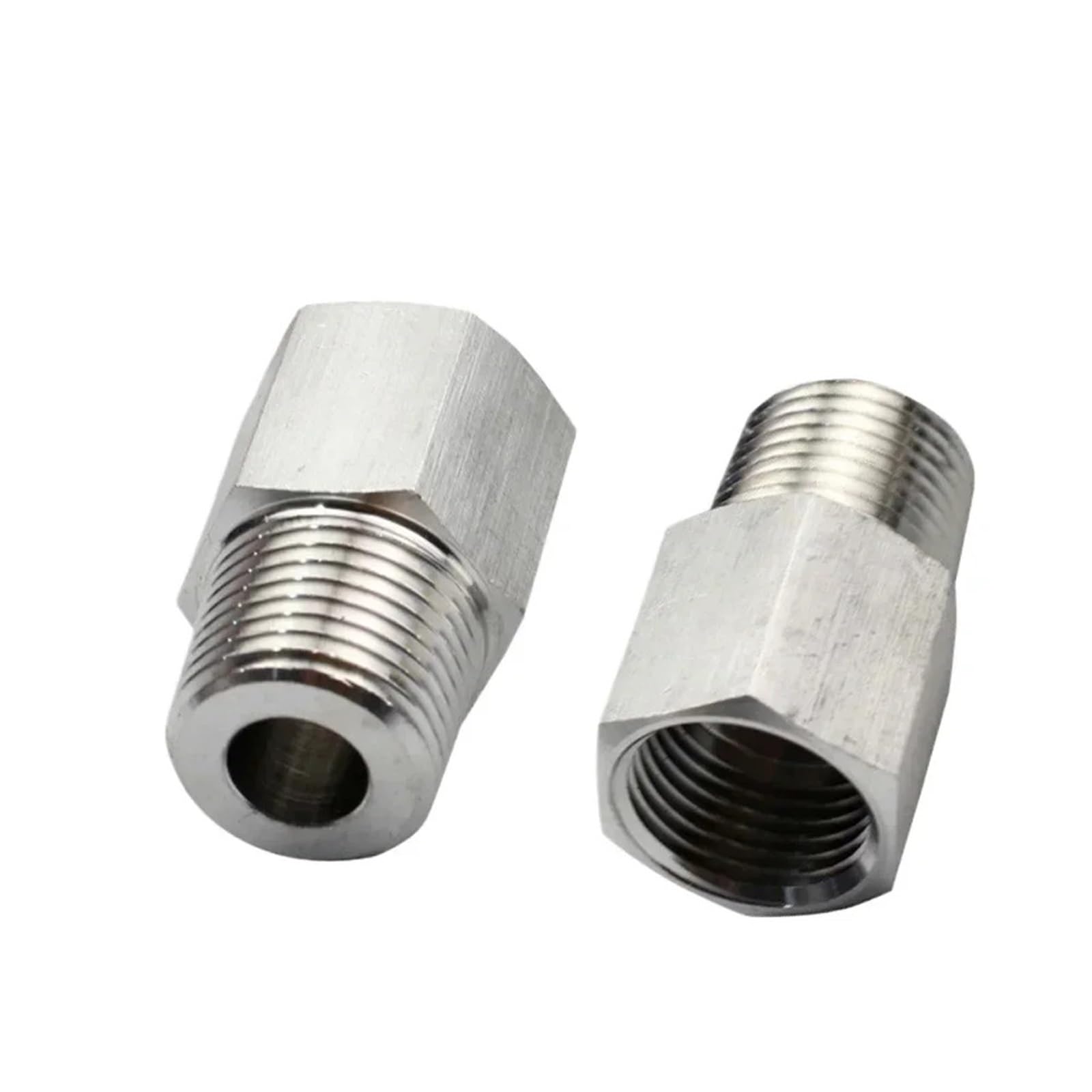 Ruajogynvm Women's One Color M10 M14 M20 1/8" 1/4" 3/8" 1/2" Bspt Npt Male Stainless Reducer Bushing Pipe Fitting Connector Coupler High Pressure Gauge(M14x1.5mm ,M10x1mm Male)