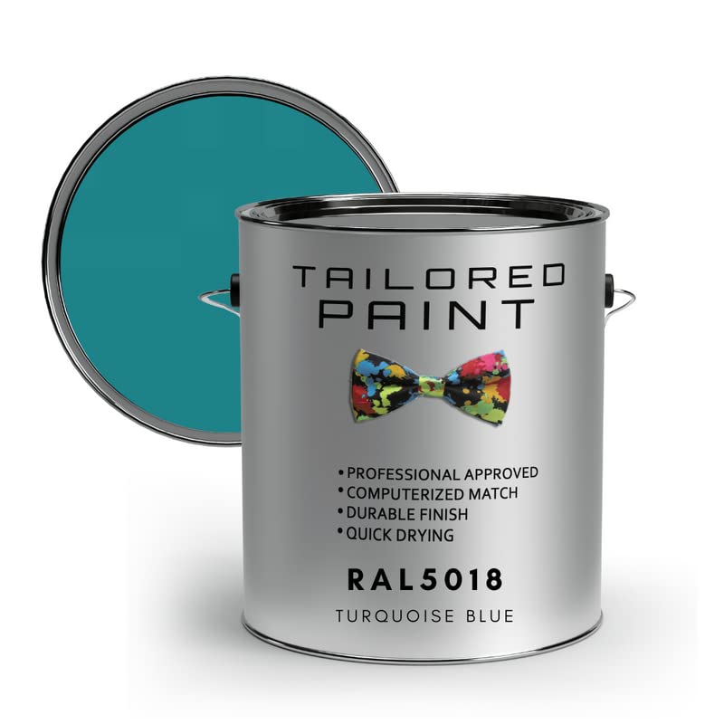RAL5018 Turquoise Blue 100ml Direct To Metal 1k Brush or Spray On Paint Gloss Smooth Finish Exterior & Interior (All-in-One Primer, Undercoat & Topcoat - Corrosion & Rust Resistant)