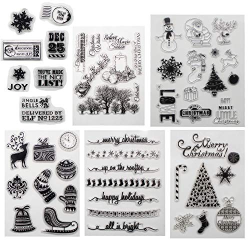 Merry Christmas Theme Clear Stamps for Making Card Decoration and Scrapbooking Album Paper(Merry Christmas)