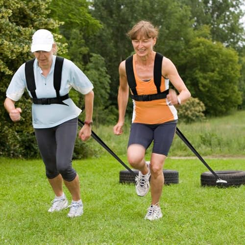 Zuggeschirr für Schlitten – Verstellbares Zuggeschirr mit Schlössern, Physik-Trainingsseil für Widerstandstrainer und Assistenztrainer | Schlittengeschirr | Zuggurt P