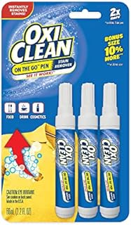 OxiClean On The Go Stain Remover Pen for Clothes and Fabric, to Go Instant Stain Removal Stick, 3-Count (Packaging May Vary)