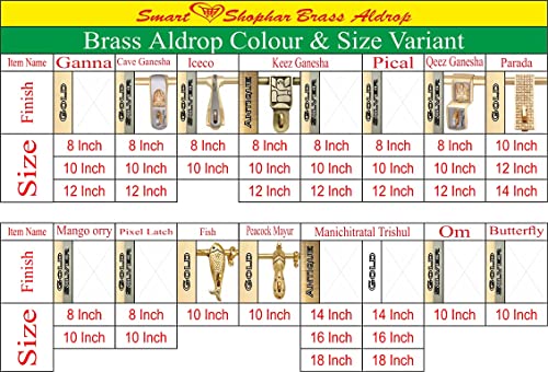 Image of SMART SHOPHAR Door Aldrop Latch Cave Ganesha Brass Aldrop - Tower Bolt Alternative - Main Door Hardware - Cabinet Bolt - - Gold Silver - Weather-Resistant - - Home Security Solid Brass Gold Silve...