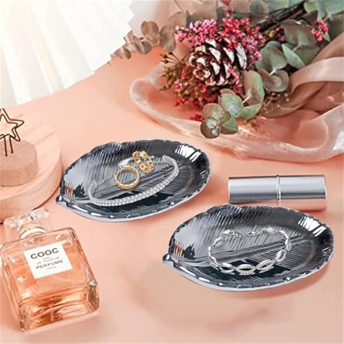Ceramic Leaf Shape Trinket Dish Jewelry Tray Silver Cosmetic Trays Key Bowl Ring Dish Jewelry Holder Sparkling Decorative Tray Entryway Storage Trays Home Decoration Ornaments(Silver) - Cosy Home Interiors Ceramic Leaf Shape Trinket Dish Jewelry Tray Silver Cosmetic Trays Key Bowl Ring Dish Jewelry Holder Sparkling Decorative Tray Entryway Storage Trays Home Decoration Ornaments(Silver) - Image 5