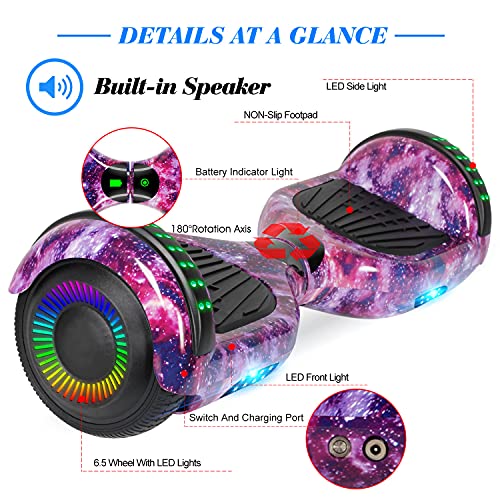 Image of FLYING-ANT Self Balancing Scooter, 6.5 inch Two-Wheel with Bluetooth and Flashing LED Lights