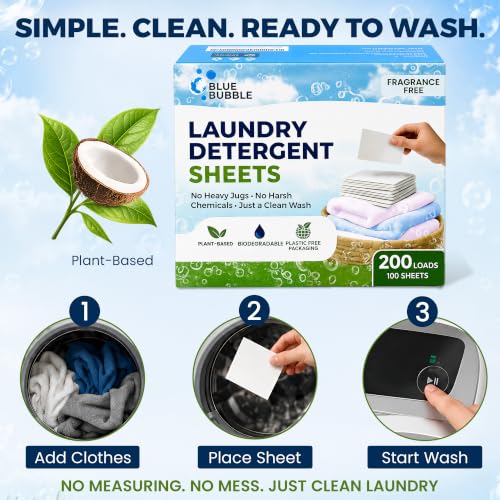 Image of Laundry Detergent Sheet (Fragance Free) | Eco Friendly Laundry Detergent Sheets