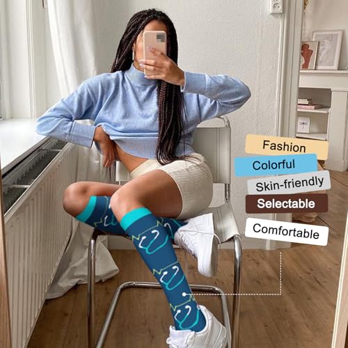 Image of Iseasoo 4 Pairs Compression Socks for Women Circulation-Best Support for Nurses,Running,Athletic,Travel
