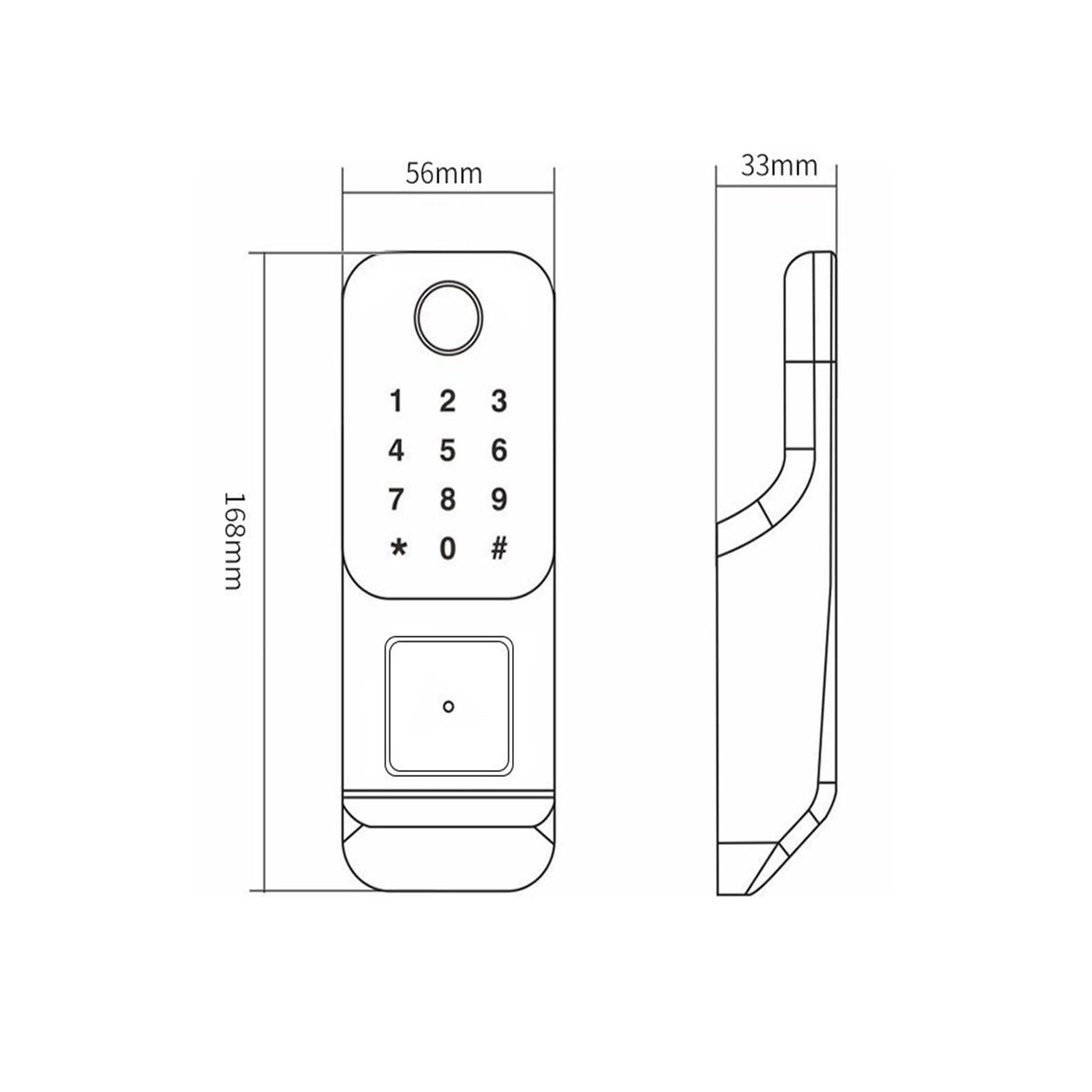 Serrure à empreinte digitale étanche, télécommande Wi-Fi, Bluetooth, carte, code numérique, porte intelligente électronique(Standard,Double-sided)