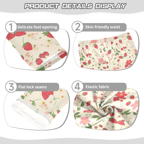 KLL Organic Garden Safari Strawberry Toddler Girl Legging Soft Full Length Athleisure Pants Exercise3