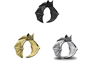 Vintage Bat Ring Set of 3 for Gothic Lovers