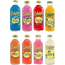 BeeQ Box - Pack of 8 Variety Calypso Lemonade , 8 Differnt Flavors Original Lemonade , Island Wave , Paradise Punch , Ocean Blue , Southern Peach, Strawberry , Triple Melon , Pineapple Peach | 16 oz bottles