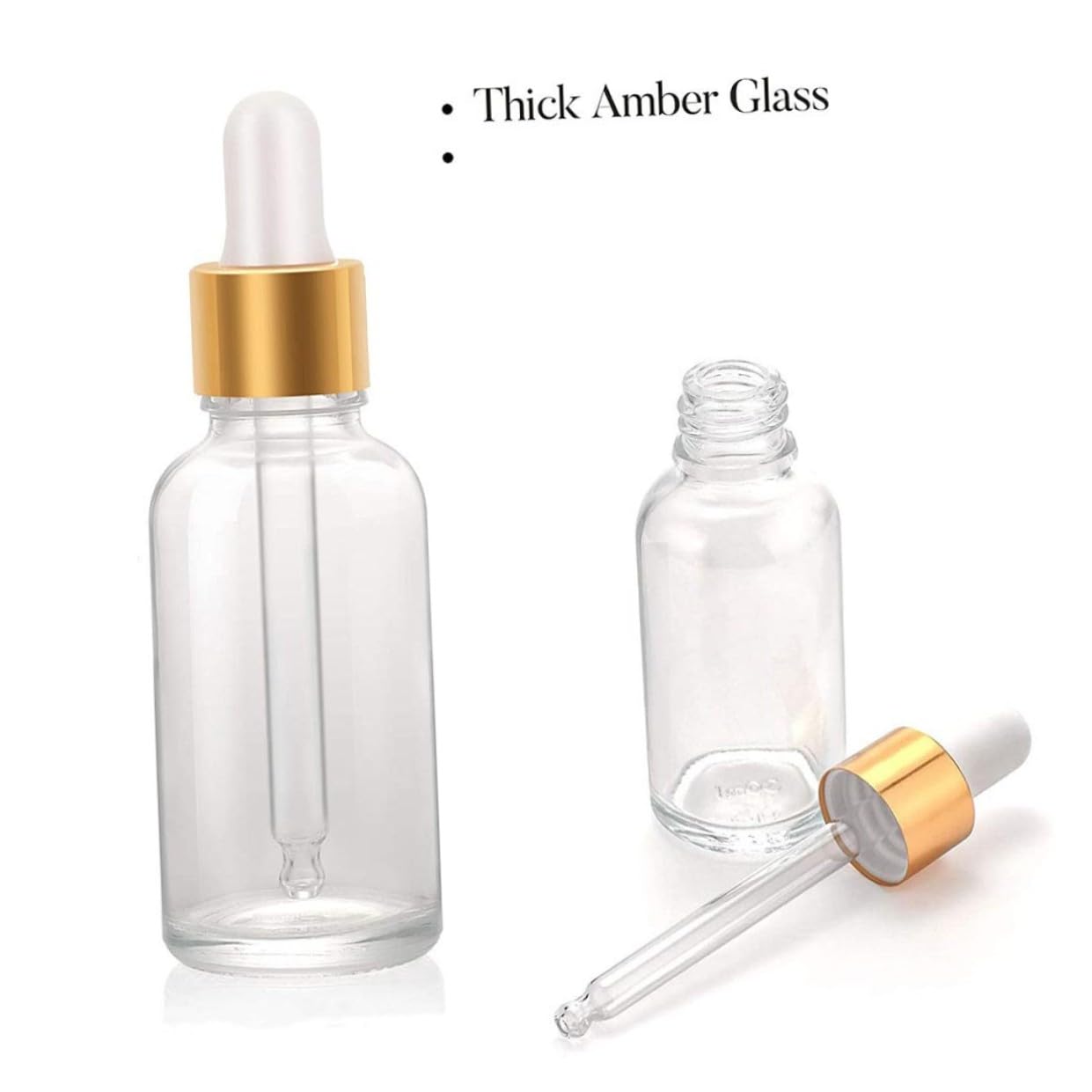 DOITOOL 24piezas Frasco Cuentagotas para Aceites Esenciales De Vidrio Transparente Dispensador Vacío para Mezclar Aceites para Usar El Hogar Salón De Belleza