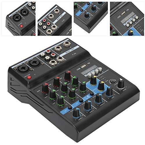 Mixer de 4 Canais, Mixer de áudio Plug and Play, Diversão Estável para K Song Cover Family Entertain