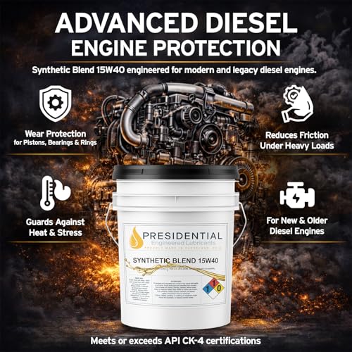 Aceite de motor Presidential Synthetic Blend 15W40 5 galones miniatura 3